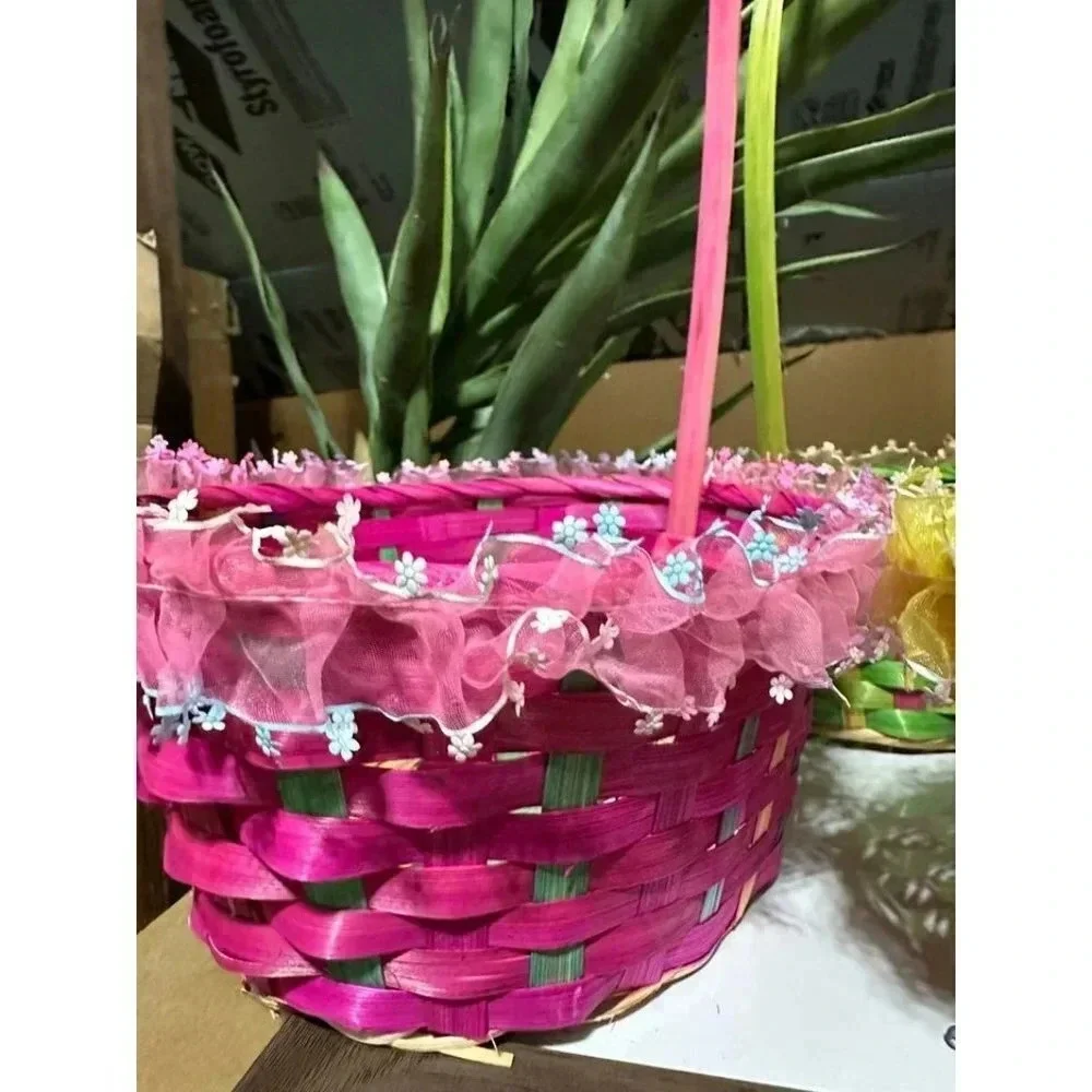 Lot of 6 Woven Easter Baskets